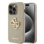 Laptop, Telefoane si Tablete - Telefoane mobile si accesorii - Accesorii Telefoane - Huse telefoane - Husa pentru iPhone 15 Pro - Guess Leather Perpentruated 4G (GUHCP15LPSP4LGD) - Auriu - Infinity.ro
