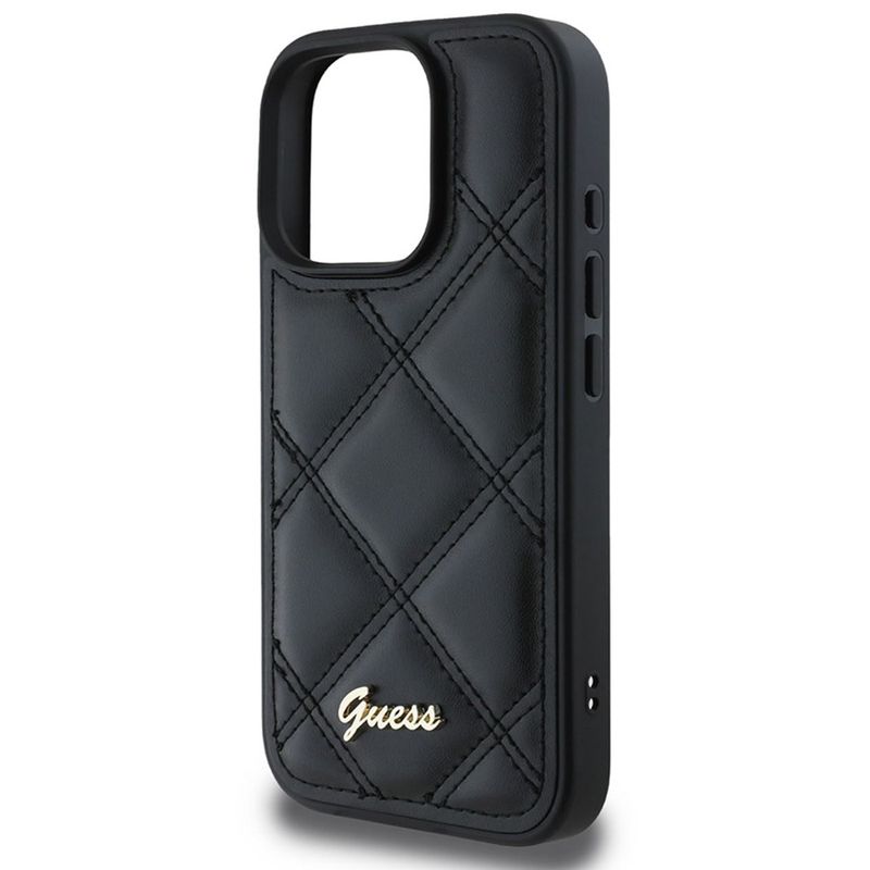 Laptop, Telefoane si Tablete - Telefoane mobile si accesorii - Accesorii Telefoane - Huse telefoane - Husa pentru iPhone 16 Pro - Guess Quilted Metal Logo (GUHCP16LPSQSQSK) - Negru - Infinity.ro