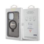 Laptop, Telefoane si Tablete - Telefoane mobile si accesorii - Accesorii Telefoane - Huse telefoane - Husa pentru iPhone 15 Pro - Guess Ring Stand Script Glitter MagSafe (GUHMP15LHRSGSK) - Negru - Infinity.ro