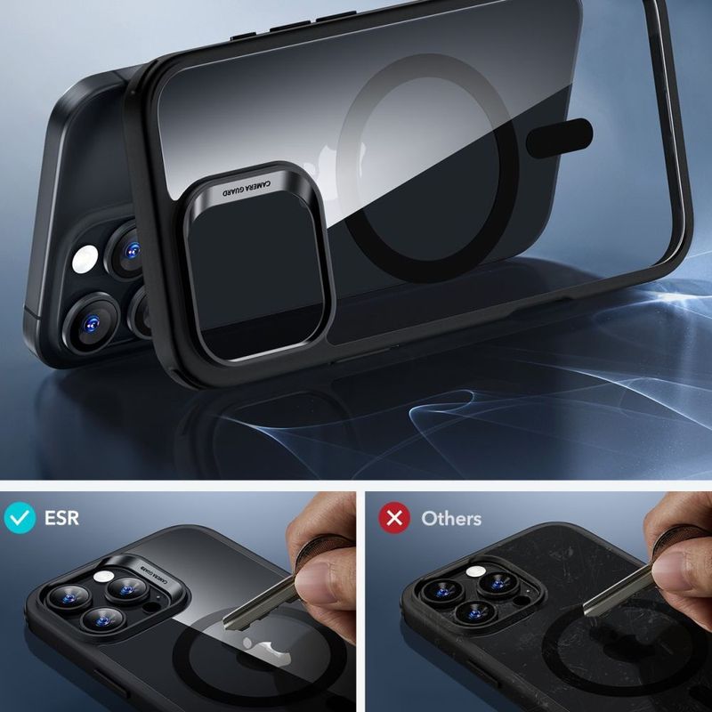 Laptop, Telefoane si Tablete - Telefoane mobile si accesorii - Accesorii Telefoane - Huse telefoane - Husa pentru iPhone 16 Pro Max + Folie - ESR Classic Hybrid HaloLock - Transparent / Negru - Infinity.ro