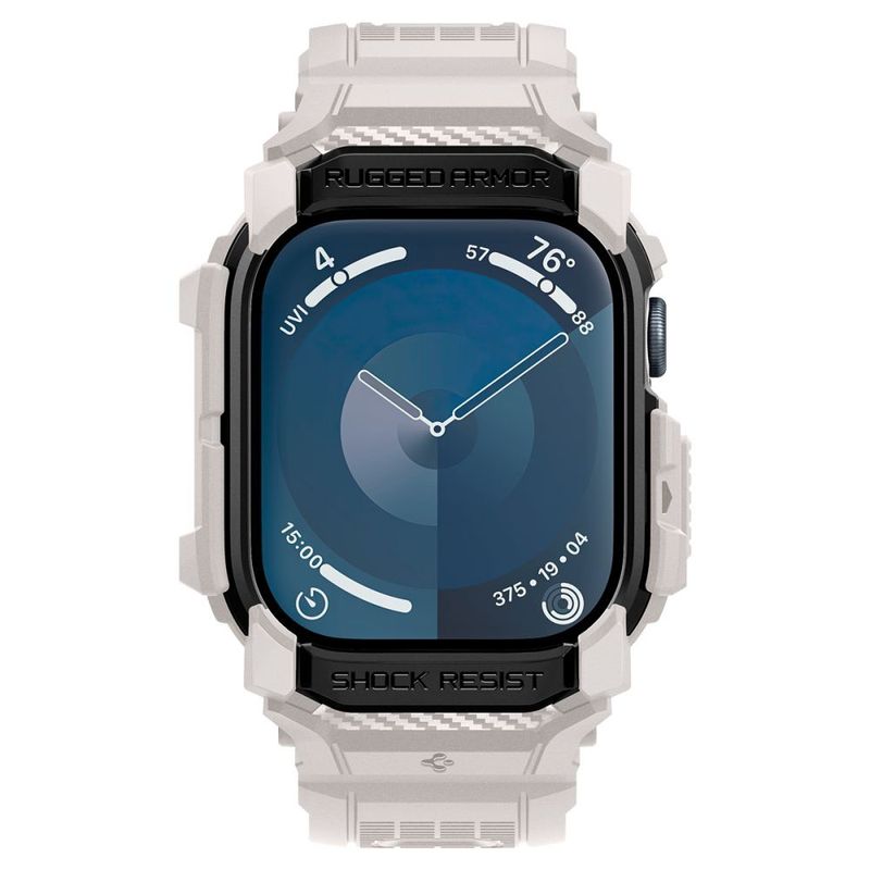 Laptop, Telefoane si Tablete - Wearables si gadgeturi - Wearables - Smartwatch-uri - Husa pentru Apple Watch 10 46mm + Curea - Spigen Rugged Armor Pro - Dune Bej - Infinity.ro