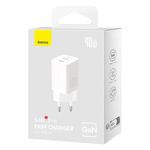 Laptop, Telefoane si Tablete - Telefoane mobile si accesorii - Accesorii Telefoane - Incarcatoare telefoane - Incarcator 2x Type-C, GaN, Fast Charging, 40W - Baseus (CCGP180102) - Alb - Infinity.ro