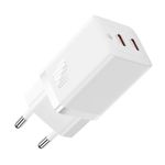 Laptop, Telefoane si Tablete - Telefoane mobile si accesorii - Accesorii Telefoane - Incarcatoare telefoane - Incarcator 2x Type-C, GaN, Fast Charging, 40W - Baseus (CCGP180102) - Alb - Infinity.ro