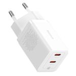 Laptop, Telefoane si Tablete - Telefoane mobile si accesorii - Accesorii Telefoane - Incarcatoare telefoane - Incarcator 2x Type-C, GaN, Fast Charging, 40W - Baseus (CCGP180102) - Alb - Infinity.ro
