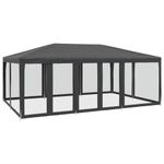 Casa si Gradina - Gradina si terasa - Umbrele si pavilioane - Pavilioane - Cort de petrecere cu 10 pereti din plasa, antracit, 6x4 m, HDPE - Infinity.ro