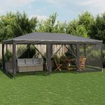 Casa si Gradina - Gradina si terasa - Umbrele si pavilioane - Pavilioane - Cort de petrecere cu 10 pereti din plasa, antracit, 6x4 m, HDPE - Infinity.ro