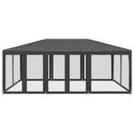 Casa si Gradina - Gradina si terasa - Umbrele si pavilioane - Pavilioane - Cort de petrecere cu 10 pereti din plasa, antracit, 6x4 m, HDPE - Infinity.ro