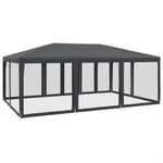 Casa si Gradina - Gradina si terasa - Umbrele si pavilioane - Pavilioane - Cort de petrecere cu 10 pereti din plasa, antracit, 6x4 m, HDPE - Infinity.ro