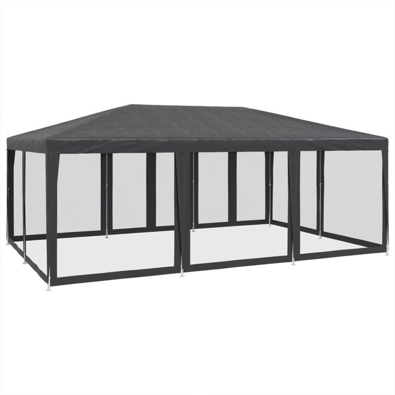 Casa si Gradina - Gradina si terasa - Umbrele si pavilioane - Pavilioane - Cort de petrecere cu 10 pereti din plasa, antracit, 6x4 m, HDPE - Infinity.ro