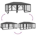 Casa si Gradina - Gradina si terasa - Umbrele si pavilioane - Pavilioane - Cort de petrecere cu 10 pereti din plasa, antracit, 6x4 m, HDPE - Infinity.ro