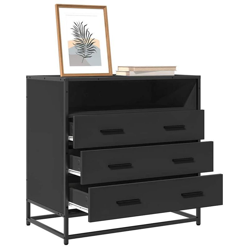 Casa si Gradina - Mobilier - Comode si corpuri - Comode - Dulap cu sertare, negru, 70x41x70 cm, lemn compozit - Infinity.ro