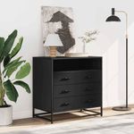 Casa si Gradina - Mobilier - Comode si corpuri - Comode - Dulap cu sertare, negru, 70x41x70 cm, lemn compozit - Infinity.ro