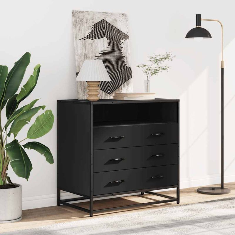Casa si Gradina - Mobilier - Comode si corpuri - Comode - Dulap cu sertare, negru, 70x41x70 cm, lemn compozit - Infinity.ro