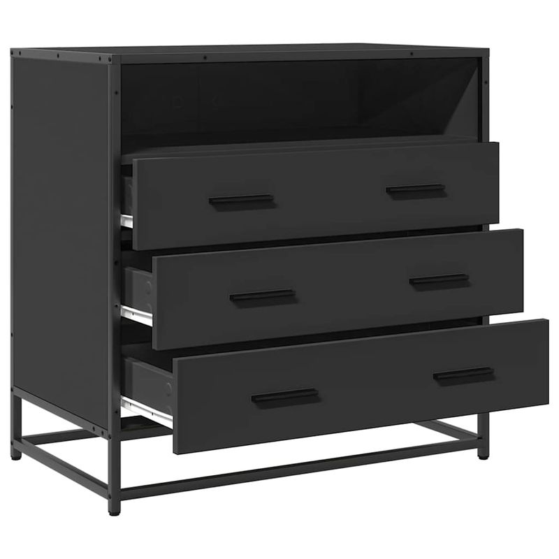 Casa si Gradina - Mobilier - Comode si corpuri - Comode - Dulap cu sertare, negru, 70x41x70 cm, lemn compozit - Infinity.ro