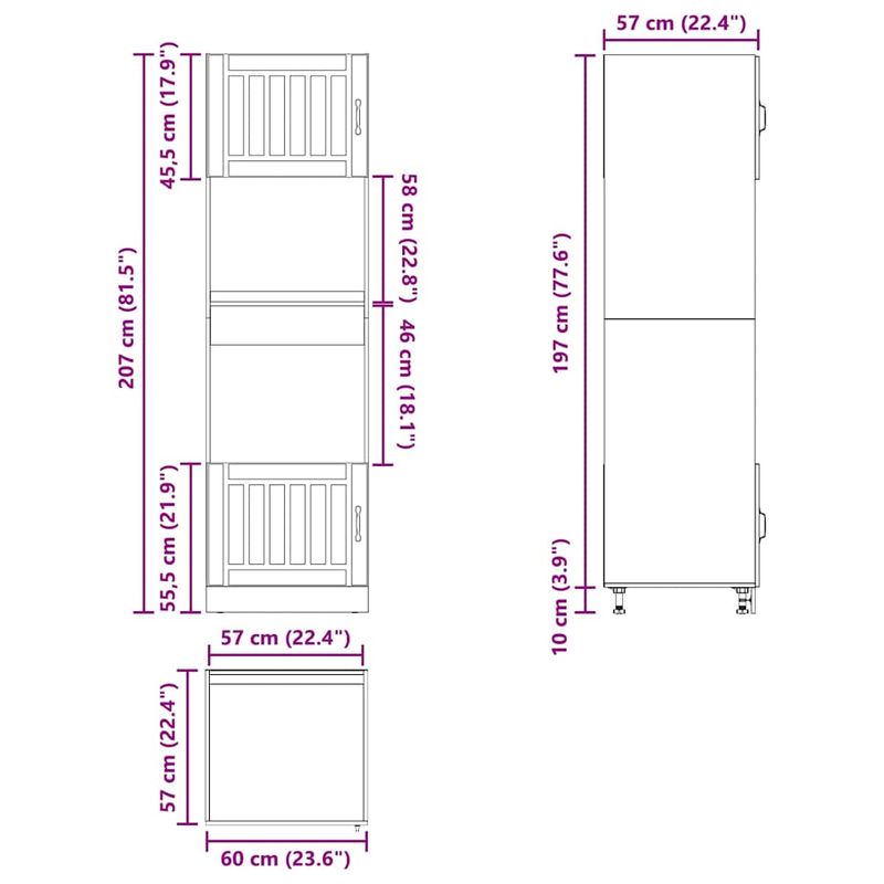 Casa si Gradina - Mobilier - Comode si corpuri - Corpuri bucatarie - Dulapuri pentru cuptor 2 buc KalmarLemn vechi Lemn prelucrat - Infinity.ro