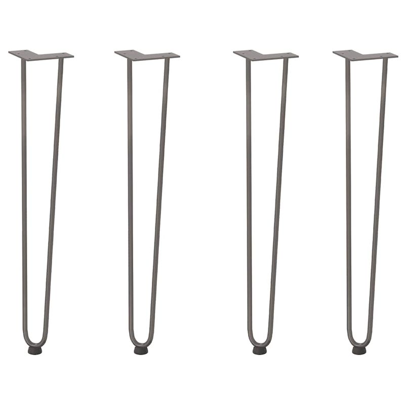 Casa si Gradina - Mobilier - Feronerie si accesorii mobila - Picioare de masa in ac de par 4 buc Otel natural Otel solid, model 2 rods, mărime 72 cm - Infinity.ro