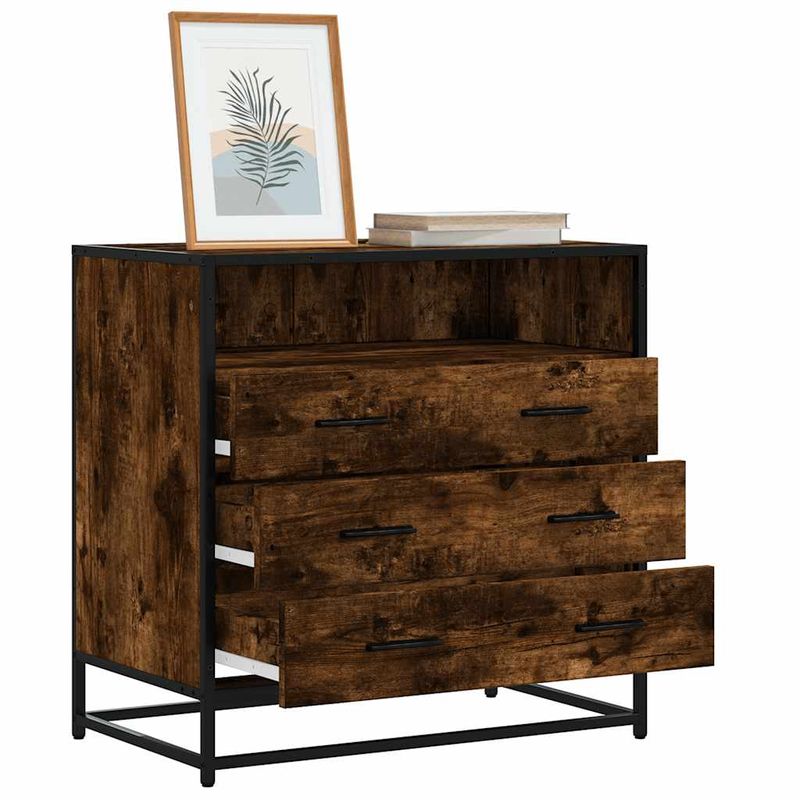Casa si Gradina - Mobilier - Comode si corpuri - Comode - Dulap cu sertar, stejar fumuriu, 70x41x70 cm, lemn prelucrat - Infinity.ro