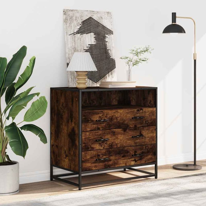 Casa si Gradina - Mobilier - Comode si corpuri - Comode - Dulap cu sertar, stejar fumuriu, 70x41x70 cm, lemn prelucrat - Infinity.ro