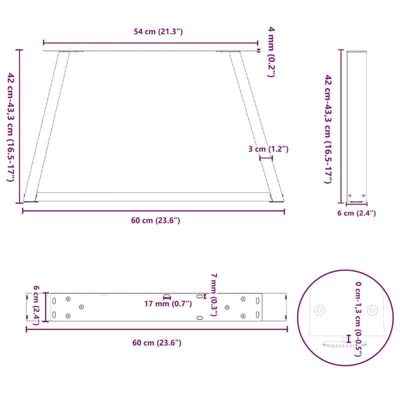 Casa si Gradina - Mobilier - Feronerie si accesorii mobila - Picioare pentru masa in forma de V 2 buc Otel natural Otel - Infinity.ro