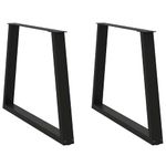 Casa si Gradina - Mobilier - Feronerie si accesorii mobila - Picioare pentru masa in forma de V 2 buc Negru Otel - Infinity.ro