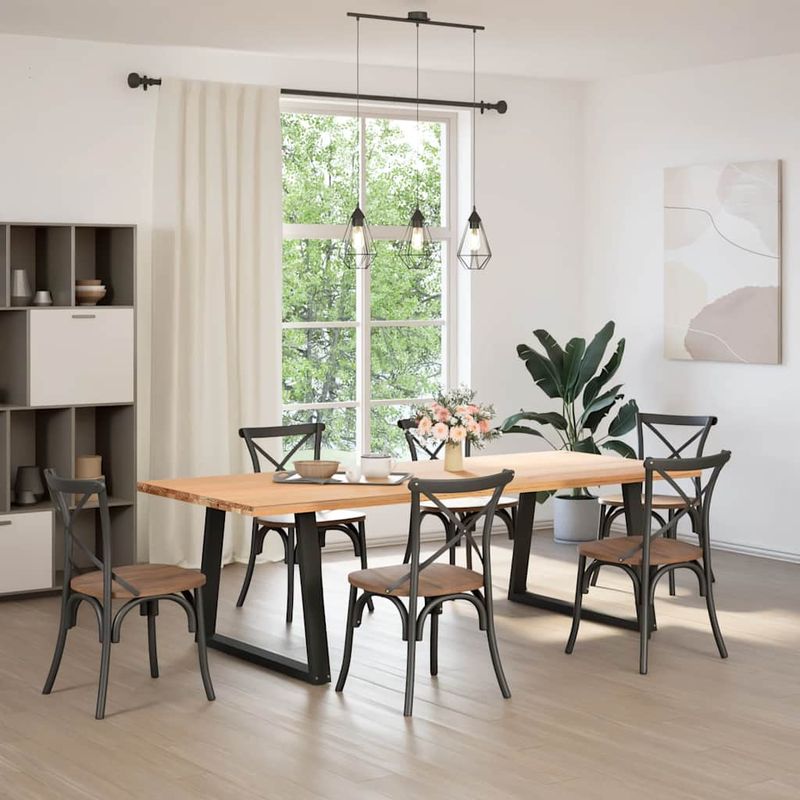 Casa si Gradina - Mobilier - Feronerie si accesorii mobila - Picioare pentru masa in forma de V 2 buc Negru Otel - Infinity.ro