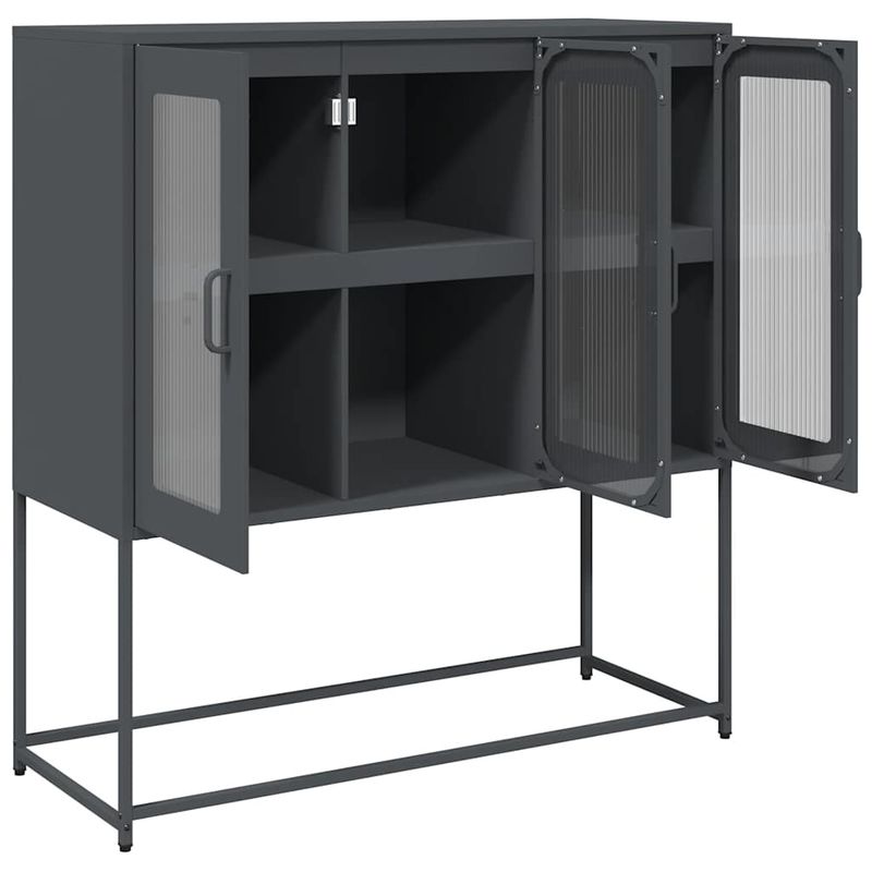 Casa si Gradina - Mobilier - Comode si corpuri - Comode - Dulap, antracit, 100,5x39x107 cm, otel laminat la rece - Infinity.ro