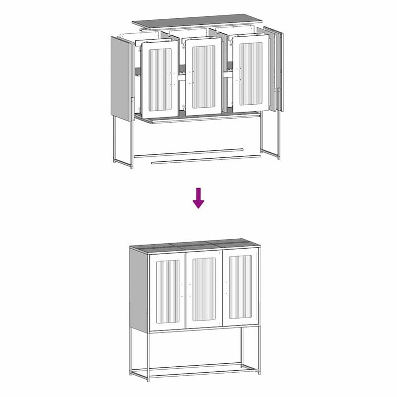 Casa si Gradina - Mobilier - Comode si corpuri - Comode - Dulap, antracit, 100,5x39x107 cm, otel laminat la rece - Infinity.ro