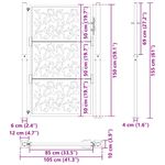 Casa si Gradina - Constructii - Usi interior, exterior si garaj - Usi garaj - Poarta de gradina neagra 105x155 cm Design cu frunze de otel - Infinity.ro