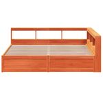 Casa si Gradina - Mobilier - Paturi si accesorii - Paturi - Pat cu biblioteca fara saltea maro 200x200 cm lemn masiv de pin - Infinity.ro
