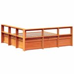 Casa si Gradina - Mobilier - Paturi si accesorii - Paturi - Pat cu biblioteca fara saltea maro 200x200 cm lemn masiv de pin - Infinity.ro