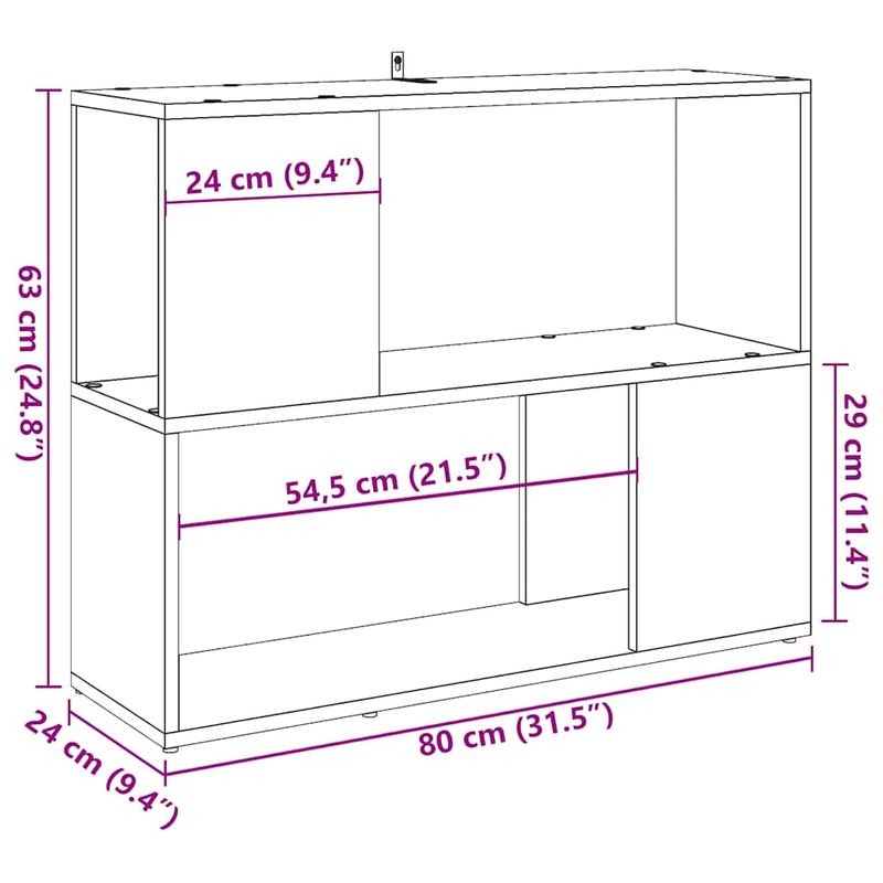 Casa si Gradina - Mobilier - Comode si corpuri - Comode - Dulap cu carti/Separator de camera Lemn vechi 80x24x63 cm - Infinity.ro