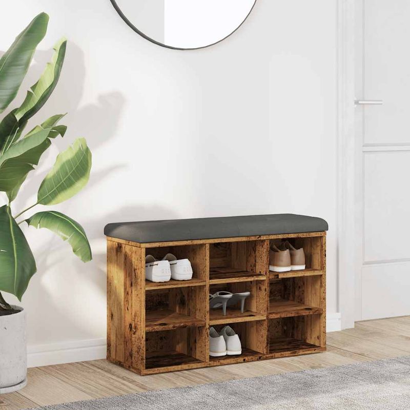 Casa si Gradina - Mobilier - Canapele si coltare - Banchete - Bancheta pantofar, lemn vechi, 82x32x50 cm, lemn prelucrat - Infinity.ro