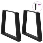 Casa si Gradina - Mobilier - Feronerie si accesorii mobila - Picioare pentru masa in forma de V 2 buc Negru Otel - Infinity.ro