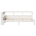Casa si Gradina - Mobilier - Paturi si accesorii - Paturi - Pat cu biblioteca fara saltea, alb, 90x190 cm, lemn masiv pin - Infinity.ro