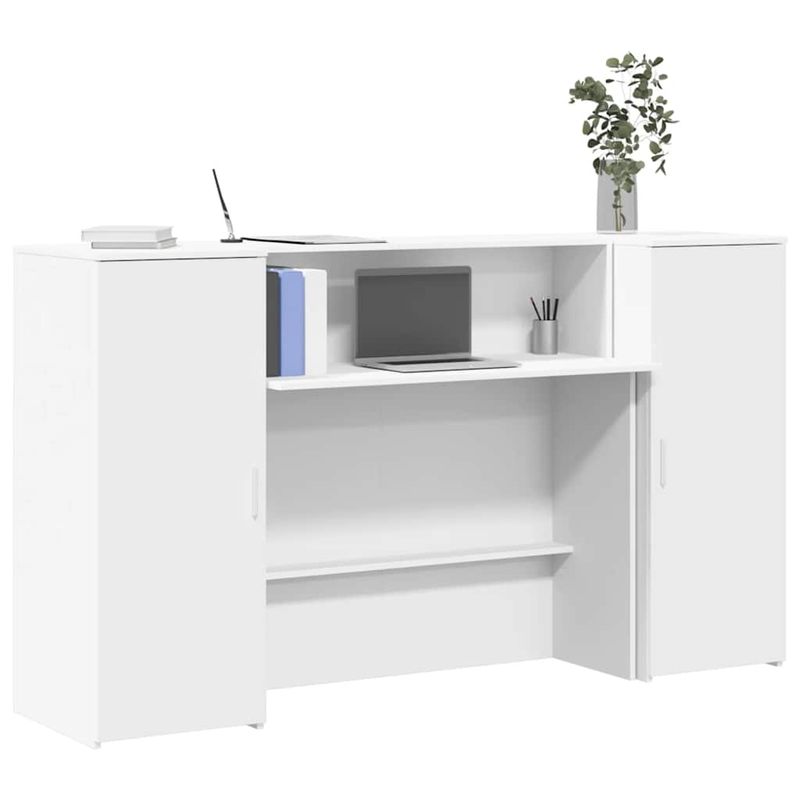 Casa si Gradina - Mobilier - Mese si birouri - Birouri - Birou de receptie alb 180x50x103,5 cm din lemn prelucrat - Infinity.ro