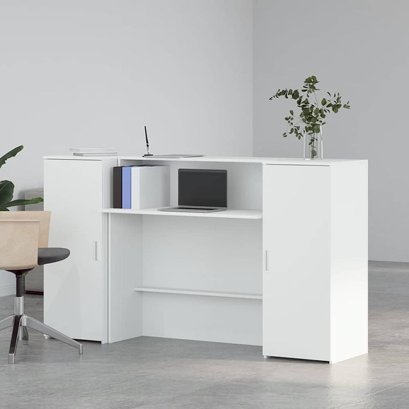 Casa si Gradina - Mobilier - Mese si birouri - Birouri - Birou de receptie alb 180x50x103,5 cm din lemn prelucrat - Infinity.ro