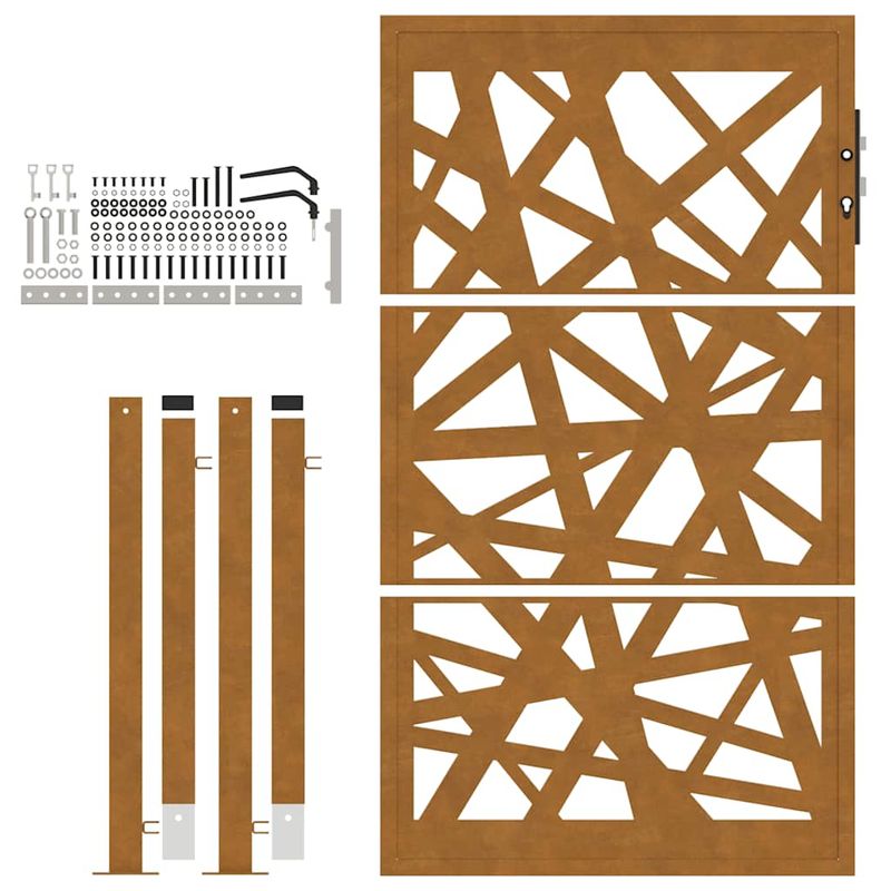 Casa si Gradina - Constructii - Usi interior, exterior si garaj - Usi garaj - Poarta de gradina Design cu lumina otel rezistent la intemperii, mărime 105x155 cm - Infinity.ro