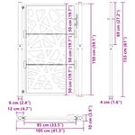 Casa si Gradina - Constructii - Usi interior, exterior si garaj - Usi garaj - Poarta de gradina Design cu lumina otel rezistent la intemperii, mărime 105x155 cm - Infinity.ro