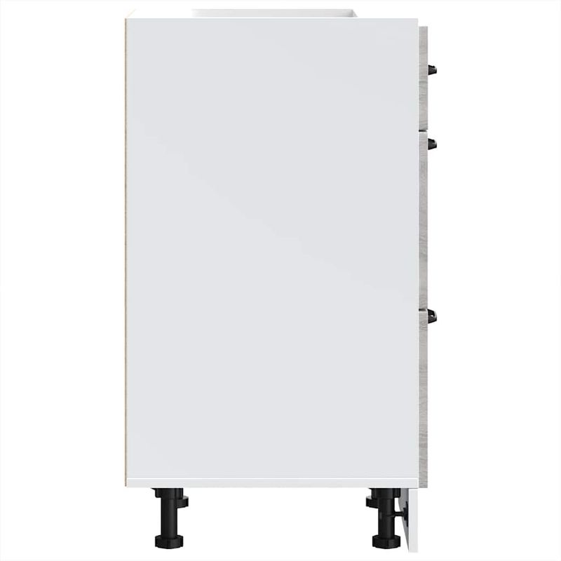 Casa si Gradina - Mobilier - Comode si corpuri - Corpuri bucatarie - Dulap de baza de bucatarie „Lucca” Lemn prelucrat Sonoma gri, model 1x dulap inferior (3 sertare), mărime 40x46x81.5 cm - Infinity.ro