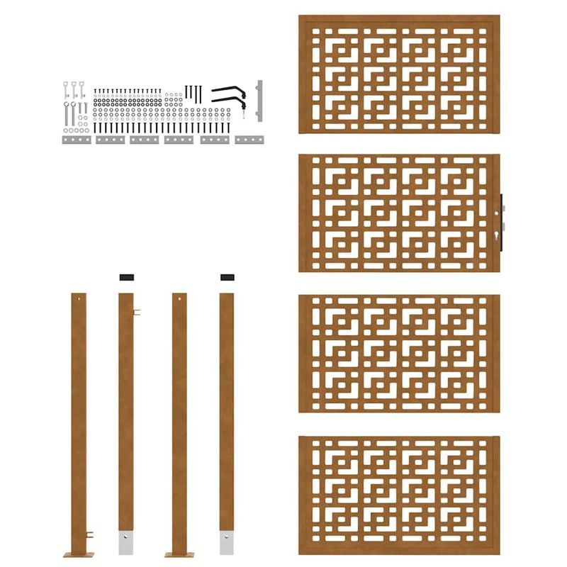 Casa si Gradina - Constructii - Usi interior, exterior si garaj - Usi garaj - Poarta de gradina Design cruce din otel rezistent la intemperii, mărime 105x205 cm - Infinity.ro
