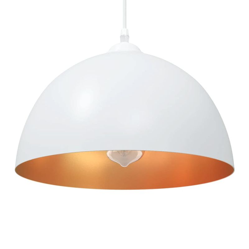 Casa si Gradina - Corpuri si surse de iluminat - Veioze si lampi - Lampi de veghe - Lampi de suspendare 2 buc E27, alb, reglabil in inaltime, metal - Infinity.ro