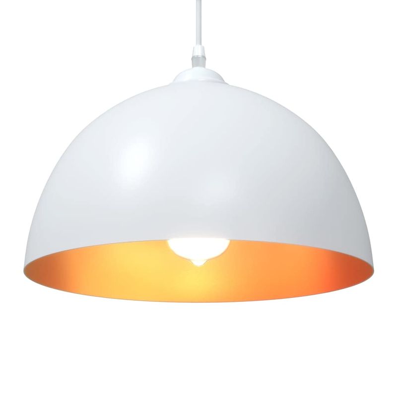 Casa si Gradina - Corpuri si surse de iluminat - Veioze si lampi - Lampi de veghe - Lampi de suspendare 2 buc E27, alb, reglabil in inaltime, metal - Infinity.ro
