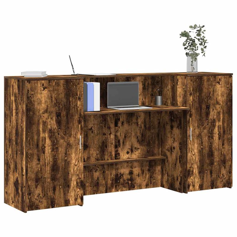 Casa si Gradina - Mobilier - Mese si birouri - Birouri - Birou de receptie stejar afumat 200x50x103,5 cm lemn prelucrat - Infinity.ro