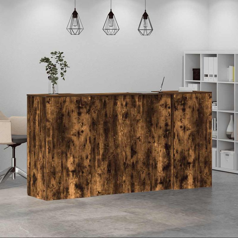 Casa si Gradina - Mobilier - Mese si birouri - Birouri - Birou de receptie stejar afumat 200x50x103,5 cm lemn prelucrat - Infinity.ro