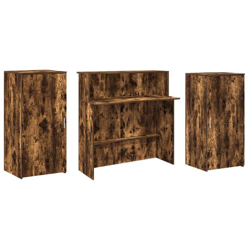 Casa si Gradina - Mobilier - Mese si birouri - Birouri - Birou de receptie stejar afumat 200x50x103,5 cm lemn prelucrat - Infinity.ro