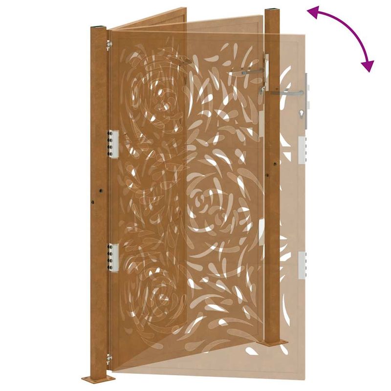 Casa si Gradina - Constructii - Usi interior, exterior si garaj - Usi garaj - Poarta gradina Design cu flacara otel rezistent la intemperii, mărime 105x155 cm - Infinity.ro