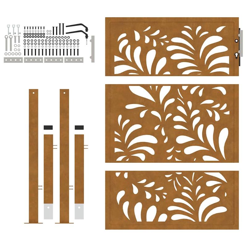 Casa si Gradina - Constructii - Usi interior, exterior si garaj - Usi garaj - Poarta de gradina Design ondulat otel rezistent la intemperii, mărime 105x130 cm - Infinity.ro