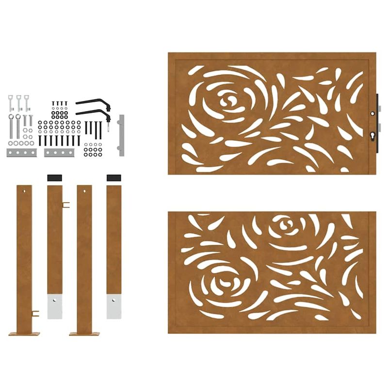 Casa si Gradina - Constructii - Usi interior, exterior si garaj - Usi garaj - Poarta gradina Design cu flacara otel rezistent la intemperii, mărime 105x105 cm - Infinity.ro