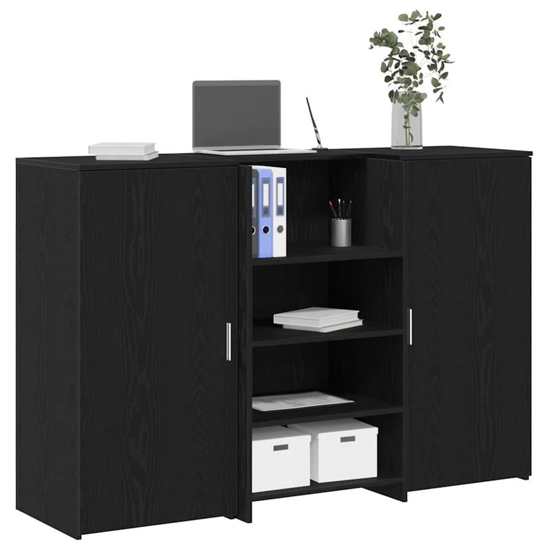 Casa si Gradina - Mobilier - Mese si birouri - Birouri - Birou de receptie Stejar negru 155x50x103,5 cm Lemn prelucrat - Infinity.ro