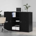 Casa si Gradina - Mobilier - Mese si birouri - Birouri - Birou de receptie Stejar negru 155x50x103,5 cm Lemn prelucrat - Infinity.ro